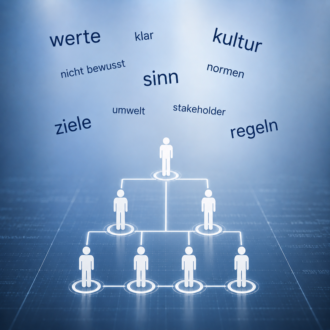 Abstrakte Darstellung eines vernetzten Systems als Symbol für Organisationsentwicklung