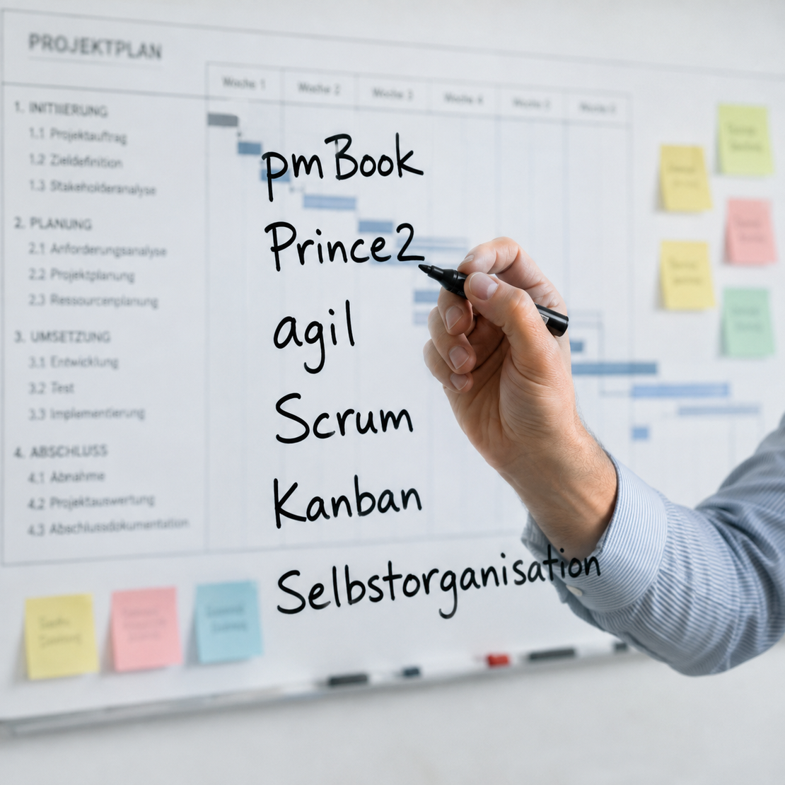 Management-Dashboard für Projekte und Programme in einer Besprechungssituation