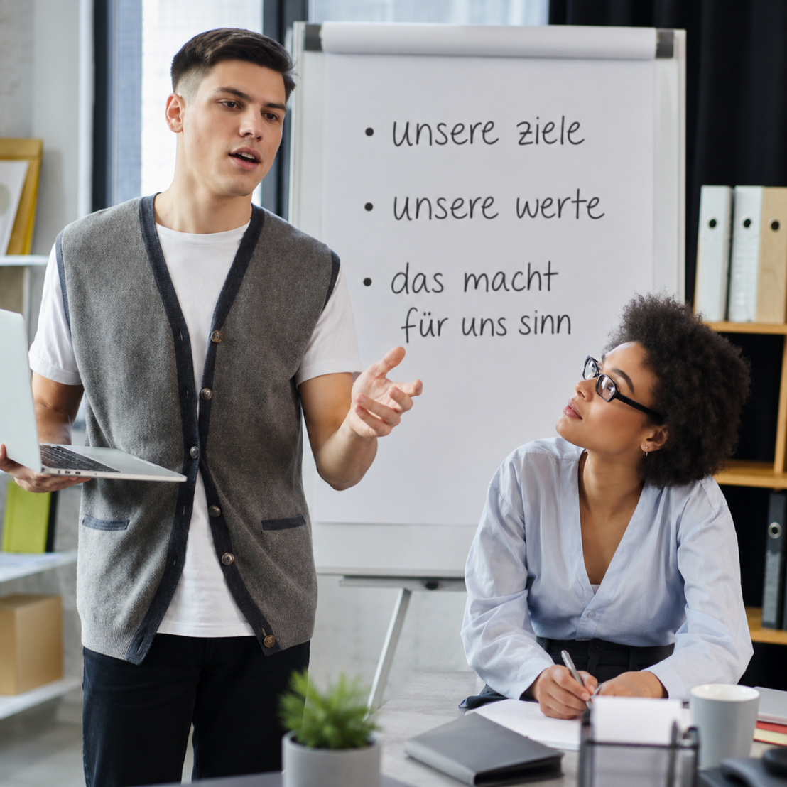 Führungskräfte arbeiten an Kultur- und Führungsleitlinien in einem Workshop